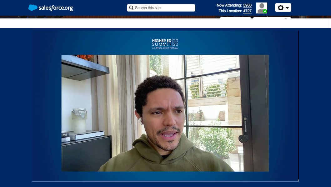AArford's tweet photo. #HESummit
@Trevornoah: We should never take for granted what #coronavirus has forced us to learn... Not every kid has the same resources at home to learn.
@SalesforceOrg https://t.co/dAG3ZBnLTB