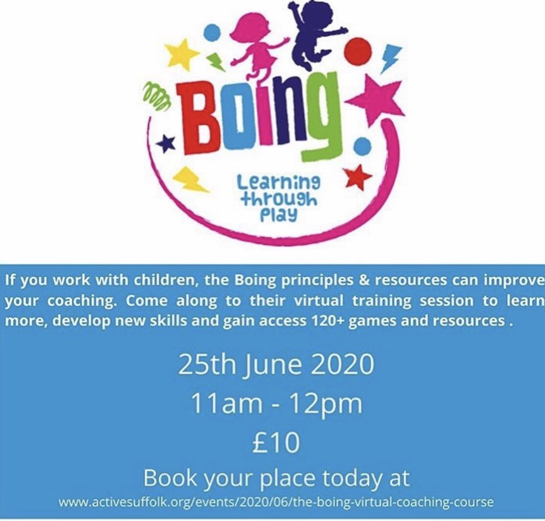 Still not too late to book your place on The Boing Virtual Coaching Course!

Use this link to book your place! activesuffolk.org/events/2020/06…