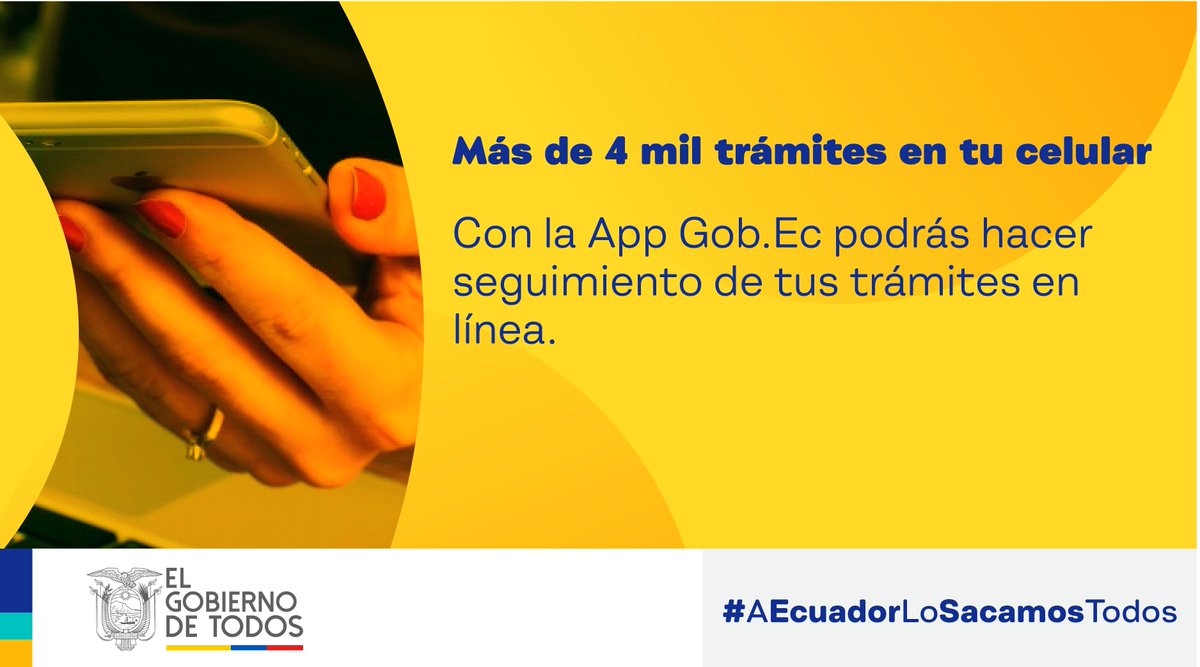 Telecom_Ec's tweet photo. #SimplificaciónDeTrámitesEc | Te presentamos la APP https://t.co/Al2XJDANuo, donde podrás consultar y dar seguimiento a tus trámites en línea desde tu celular, ahorrándote tiempo y dinero.

Bajo el liderazgo del presidente @Lenin Moreno consolidamos la #TransformaciónDigitalEc. https://t.co/mV0nuFTJZl