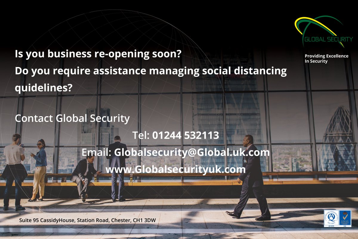 GlobalSec1677's tweet image. How can Security Personnel work for your business?

Our security personnel can assist in maintaining social distancing measures, reassuring customers, and providing a higher level of security and safety for your employees.

Contact Global Security:  01244 532113

#Chestertweets