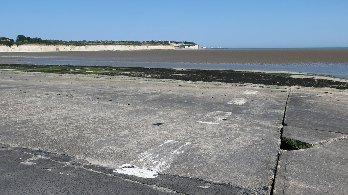 Point 5 is the eastern slipway. This is where the beasts would arrive and depart. Still visible are the painted guidelines and the casing for the slipway lighting.