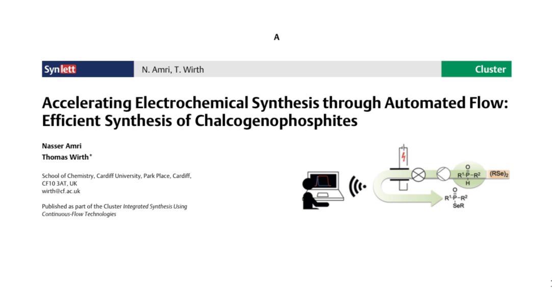 I am happy to share my third publication in #Synlett from @thiemechemistry. Many Thanks to everyone that was involved!
@ChemistryCU
@chemistry_jazan
@vapourtec

thieme-connect.de/products/ejour…
