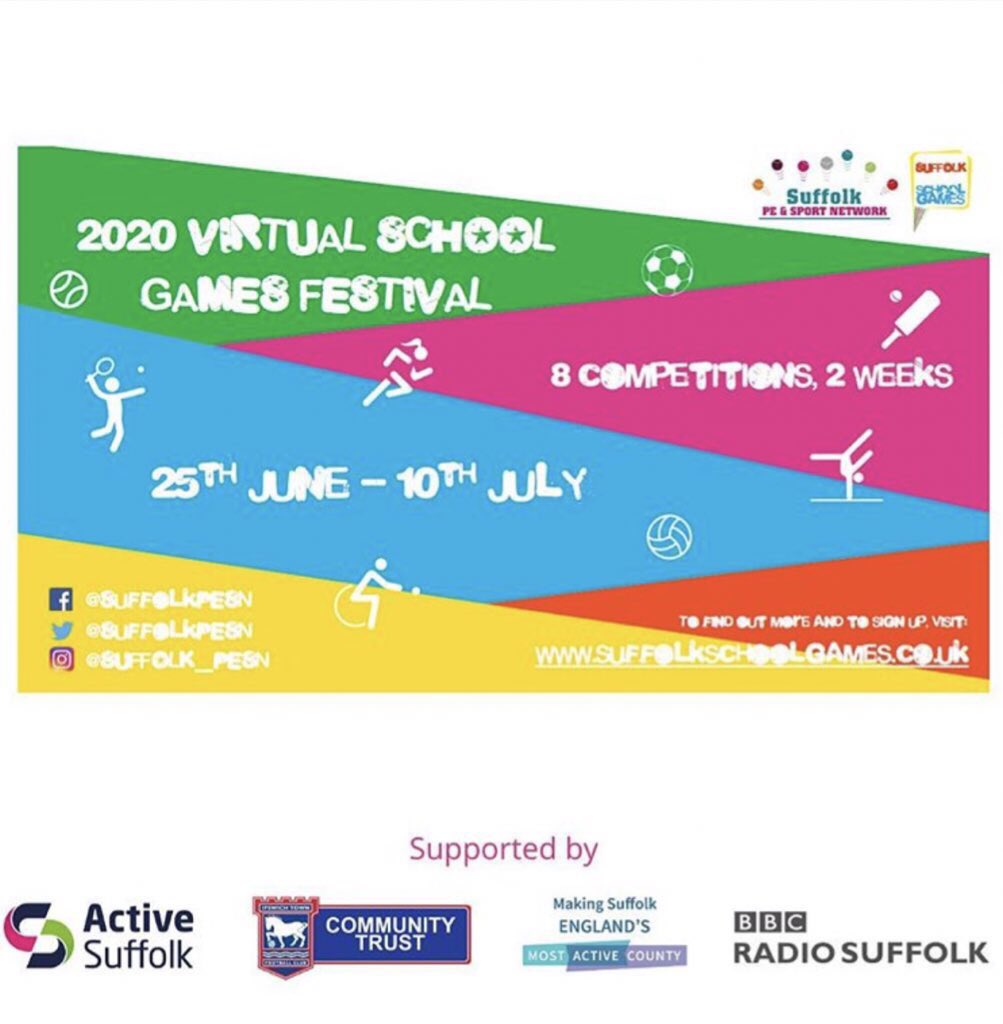 Introducing the Virtual school games! 👋 The new way the school games are taking place this year 🔥Please follow this URL for school registration and more info - suffolkschoolgames.co.uk
