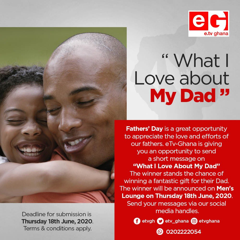 YSportsGh's tweet photo. Undoubtedly, fathers deserve to be celebrated!We are providing you a perfect opportunity to celebrate your father with an exciting message about your dad.Send a short message about what you love about your dad for father's day and tag us on all our social media pages. #FathersD https://t.co/WzJJY4eUwn