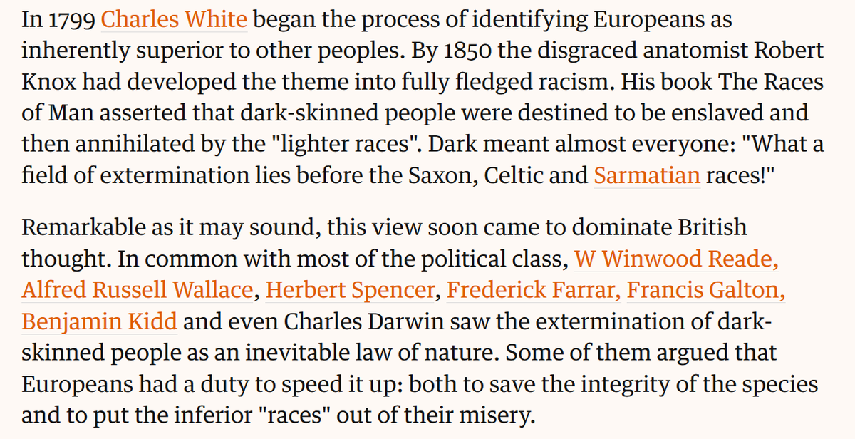 British theorists were primarily responsible for creating the systemic racism and eugenic theories required to justify colonialism. This belief system was then exported to other European nations.