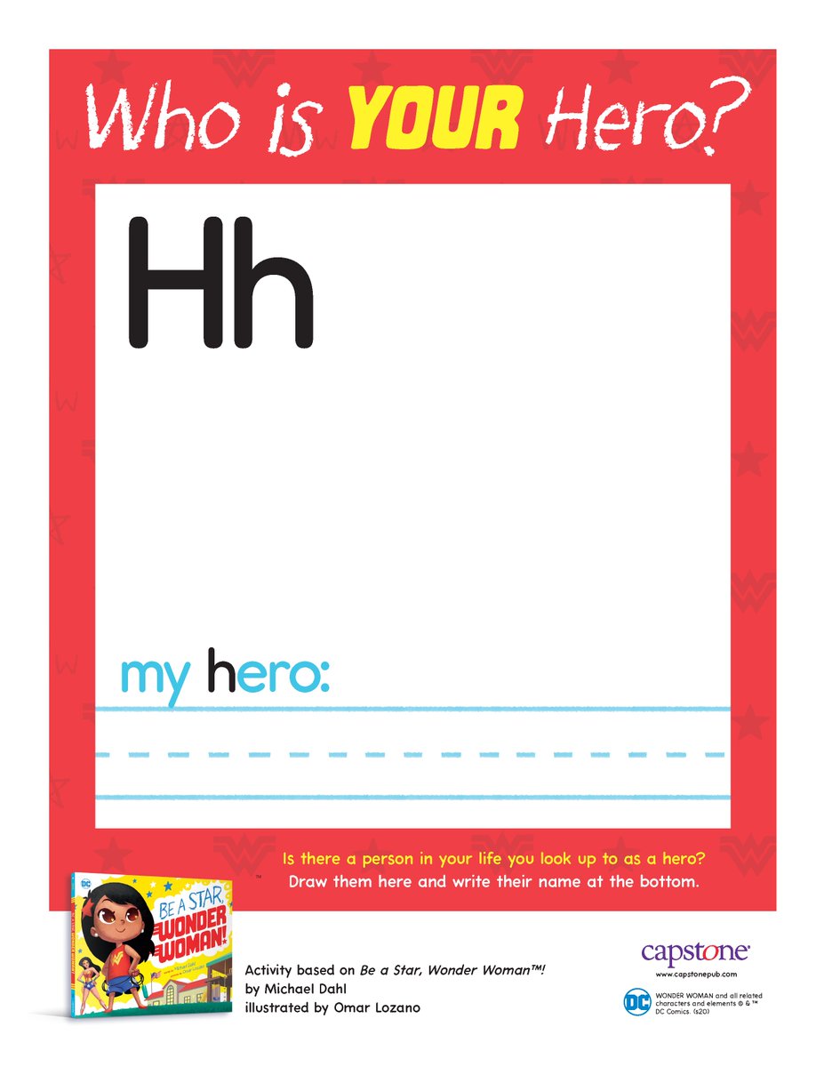CapstonePub's tweet photo. ⭐️ New #WonderWoman #kidsactivities for the youngest learners on our #remotelearning site this week include a "Be a Star" checklist, writing and drawing activities &amp; more! Find them all here https://t.co/Pr9dzQ0BOd #tlchat #superheroes https://t.co/VIKRDR2vgK