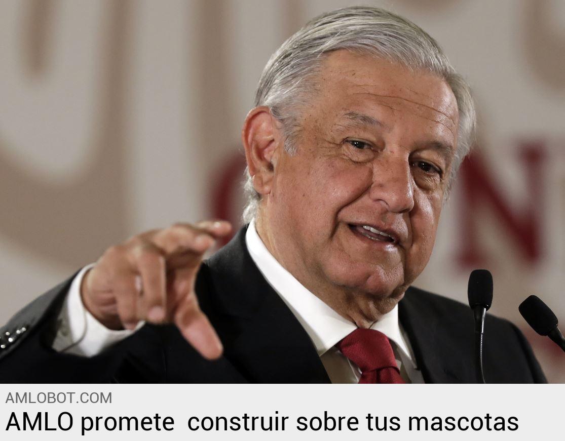 ABot2024's tweet photo. AMLO promete  construir sobre tus mascotas https://t.co/IJJJVPHYpx
