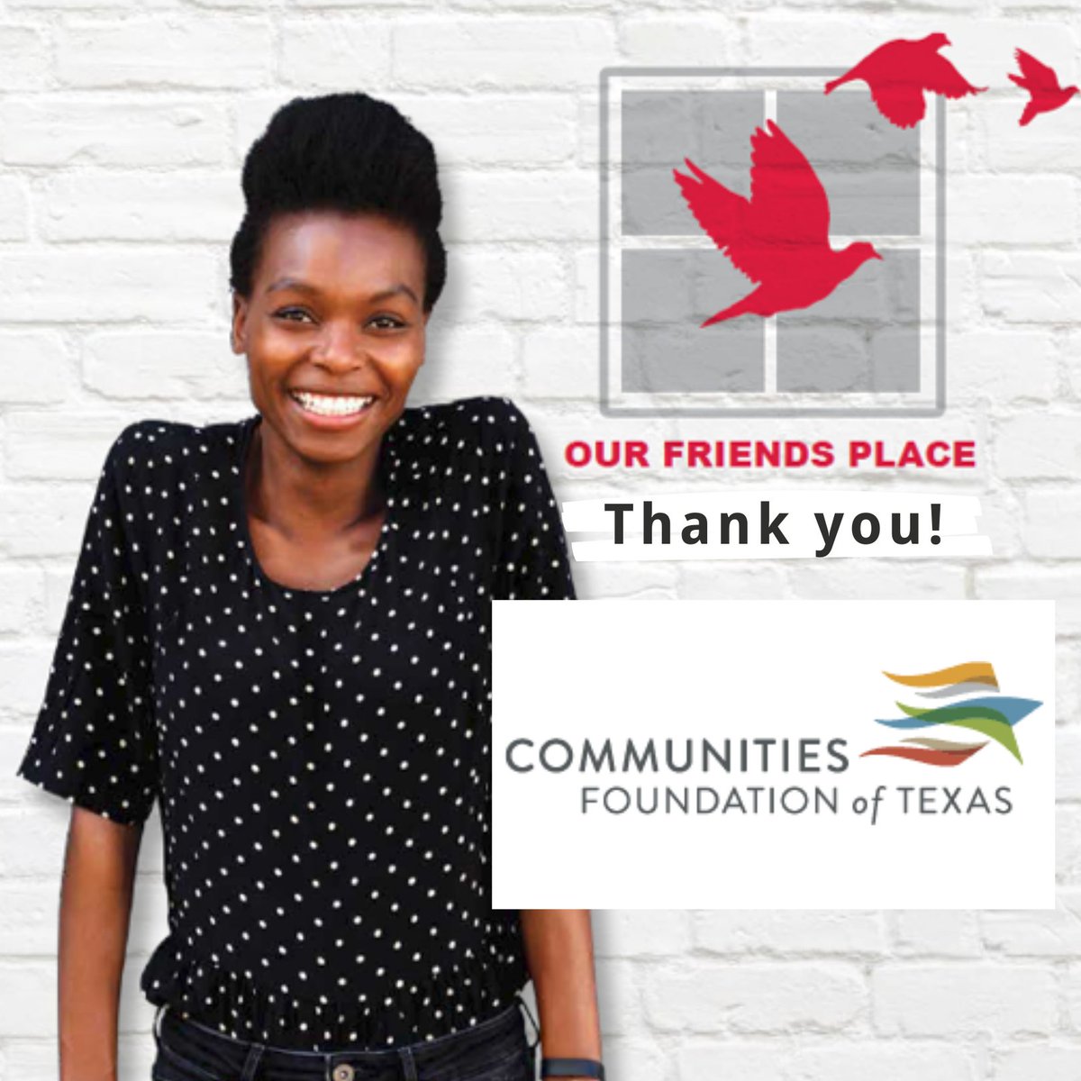 Homelessness hasn't stopped for the pandemic. Thank you <a href="/GiveWisely/">Communities Foundation of Texas (CFT)</a> for granting $5,000 to help homeless young women in our Transitional Living Centers who are still feeling its impact. #NorthTexasCares cftexas.org/covid19grants
