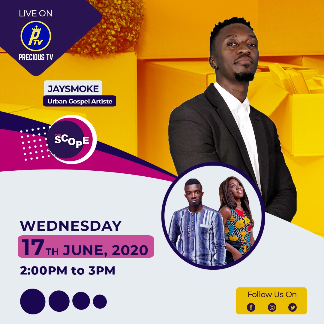 Thescope_Show's tweet photo. We're going urban 😊
Join the train as @Louis S.K Apetor and Alexandrah Aboagye engage Urban artistes Wuddah and JaySmoke tomorrow on Precious TV and on Facebook @The Scope at #2pm 🤩🤗.
.
Also featuring @Reuben Ahiataku Senyo on #BusinesCard 💰! https://t.co/BsqgWxStYa
