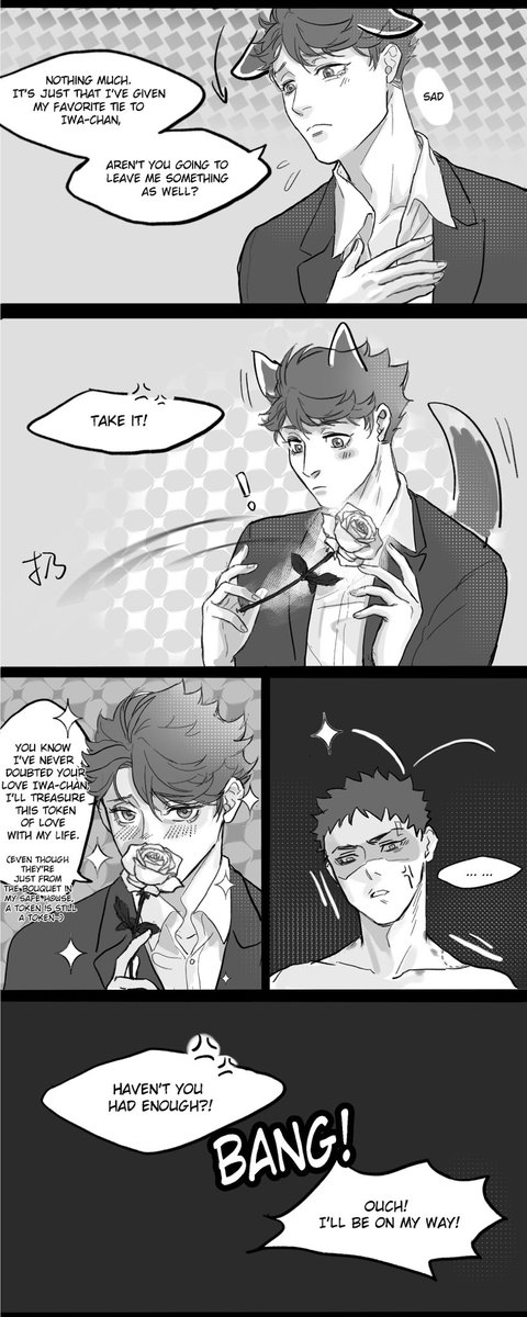 #及岩『A fling』part1 6/6 &part2 2/6
Hacker! Oikawa / Agent! Iwaizumi
Thank @inevitablynick for the translation❤️ https://t.co/H4YfjuNRV7