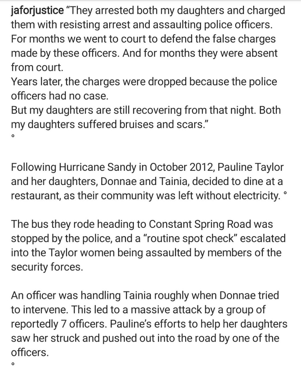 JAForJustice's tweet photo. “They arrested both my daughters &amp; charged them with resisting arrest and assaulting police officers. For months we went to court to defend the false charges made by these officers. And for months they were absent from court." 

#BrokenNotDestroyed #WehDiJusticeDeh #StateViolence https://t.co/O13SIilZoC
