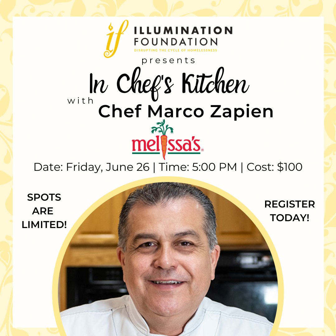 IFhomeless's tweet photo. We are so excited to have Chef Marco Zapien of @MelissasProduce host our first #InChefsKitchen #virtual #cookingclass! Spots fill up quickly! Register TODAY https://t.co/V3Ju5DewHm. #ifhomeless #MelissasInTheCommunity
Web: https://t.co/86KHHK10yZ https://t.co/EDu2eH2uSv
