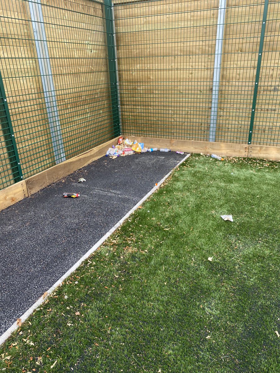 Very disappointed and frustrating to see this kind of thing happen to our brand new outdoor area which has been used a handful of times. Please do not use flammables anywhere the near the pitch as you can see the damage it causes. Hope nothing like this happens again! 😡