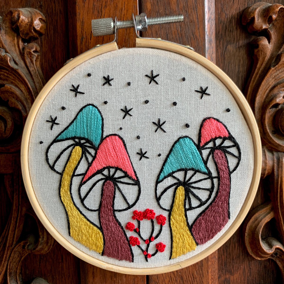 bat_grass's tweet photo. ✨available jun 26th✨ #embroidery #mushrooms #grassbat https://t.co/KRe18gWxHt