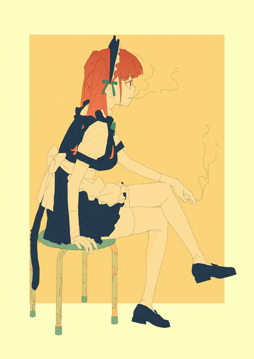 kaenbyou rin 1girl solo cigarette cat ears animal ears tail smoking  illustration images