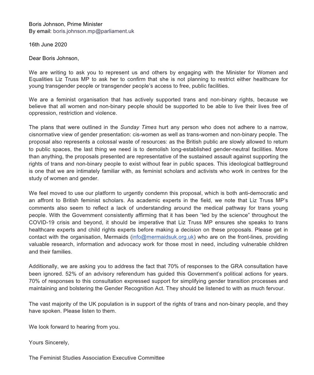 Feminist Studies Association tweet media