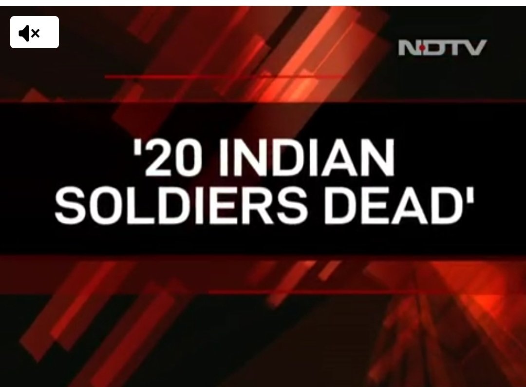Shameless  choice of words by #NDTV . SHAME ON YOU #NDTV . Indian soldiers are martyred not dead. Whose side are you ok ..China ? 

#ShamelessNDTV #LadakhBorder #chinaindiaborder