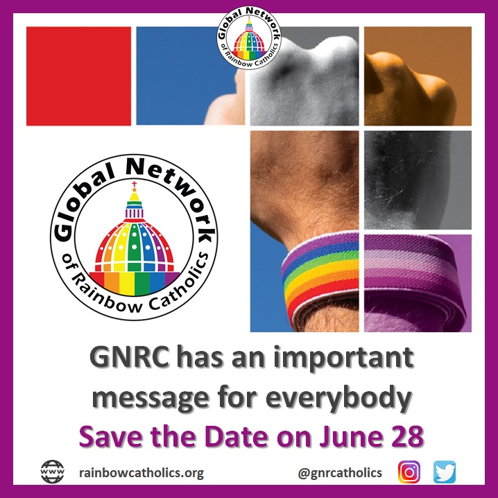 GNRcatholics's tweet photo. Save the Date‼ because on June 28th GNRC🌈✝️ has an important message to share with you! Let´s keep celebrating Pride Month. For more info review our Press Release on https://t.co/LVx4qFsF1a #pride #pridemonth #lgbtcatholic #lgbtchristian #lgbtdiscrimination #lgbtiq https://t.co/86lADHCNXl