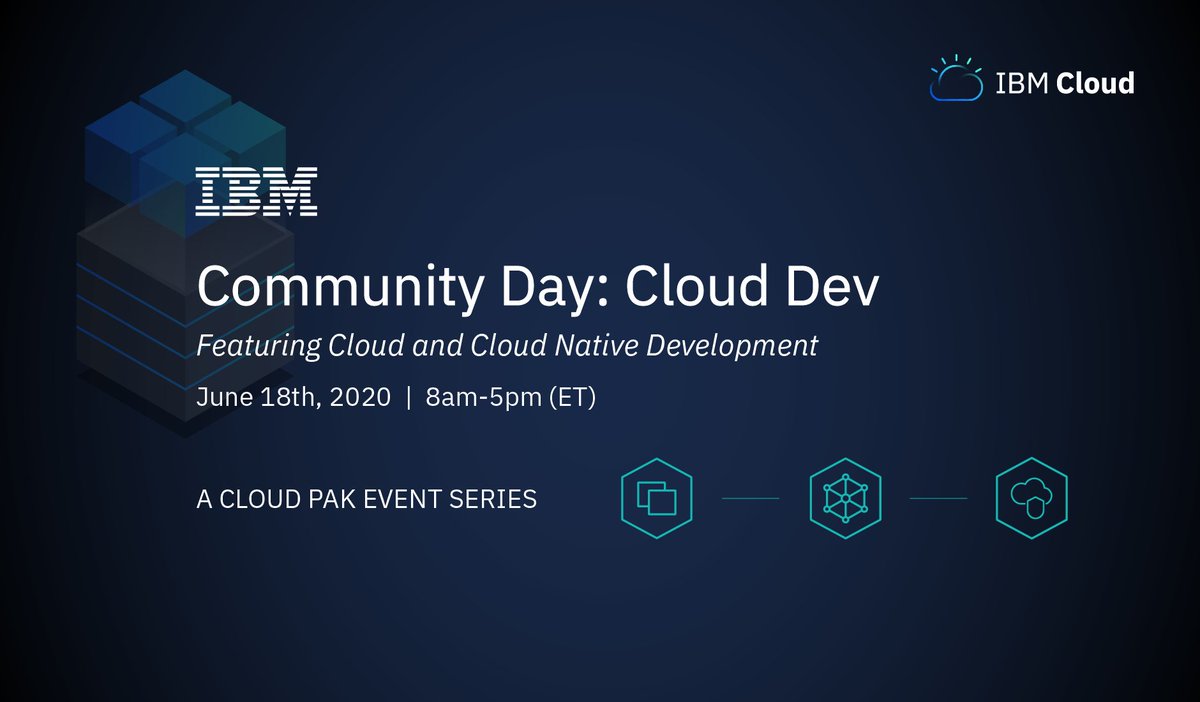 bemyapp's tweet photo. See what the @IBMCommunity and their partners are up to during #CloudDevDay on June 18th. Watch talks on topics like DevOps, Kubernetes, and Cloud-Native Development at no-cost! Get more info here โก๏ธ https://t.co/s9Gw0EU3g8 https://t.co/DuRNrYfzOM