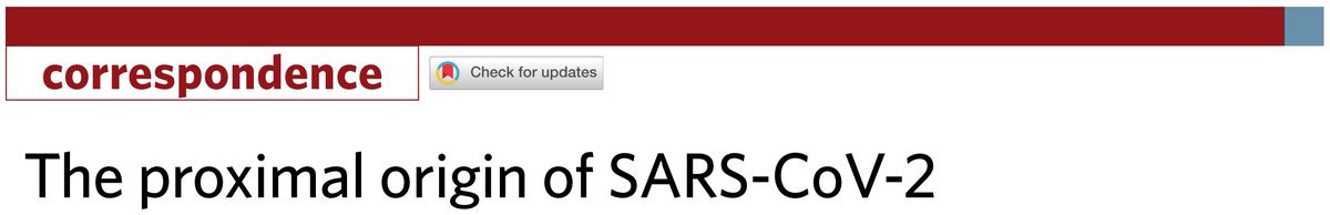 27/n So it is possible that CoV2 could have been a lab accident and this is certainly not a ‘wild conspiracy theory’, so why has it been dismissed as such and what is the source of the zoonotic narrative that has apparently become the ‘scientific consensus’? This: