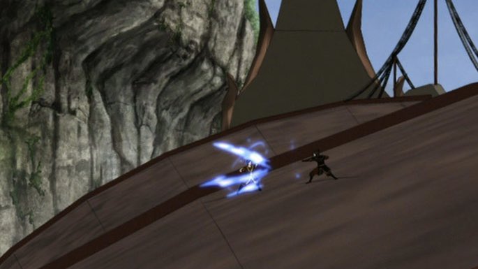 After learning the meaning of Firebending from the dragons, notice how Zuko is advancing on Azula, blocking her strikes and getting closer. He has finally caught up to Azula, even though he doesn't have her talent.