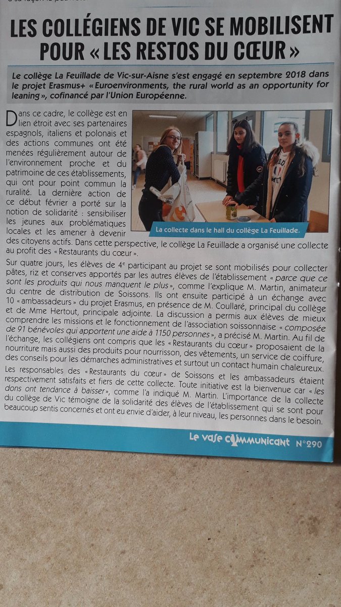 FeuilladeLa's tweet photo. A la sortie du confinement nous retrouvons la revue dans la boîte aux lettres. Bravo à nos ambassadeurs Erasmus+ pour cette belle action. #euroenvironments #euroentornos #ErasmusPlus https://t.co/VZ4d5pPtBX