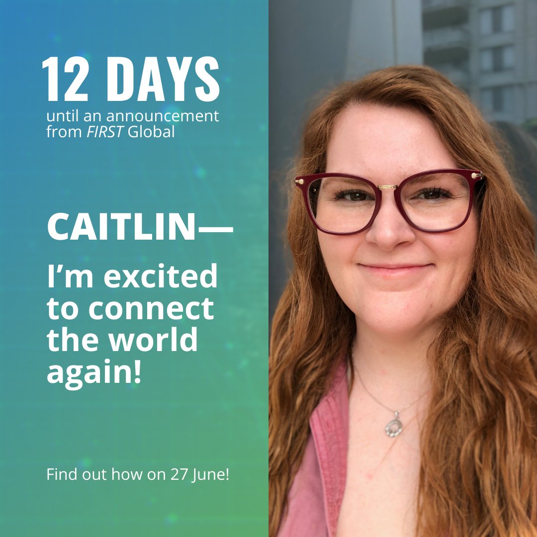 We have an exciting announcement for the FIRST Global community, but you'll have to wait for the details until 27 June! 😮 In the meantime, here's a hint from staff member Caitlin... 🤔