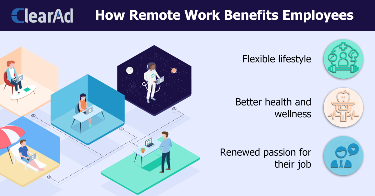 clearad_bc's tweet photo. How #remotework benefits employees.
#digitalmarketing #advertisingplatform #blockchaintechnology #blockchain https://t.co/w5KWtY1pcv