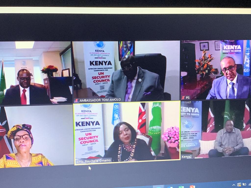 ForeignOfficeKE's tweet photo. CS Omamo: “The endorsement of Kenya as the African Union candidate for a non-permanent seat at the United Nations Security Council is a high calling which we accept with gratitude and a deep sense of purpose. A vote for Kenya is a vote for global solidarity."
@StateHouseKenya https://t.co/0o8vuU7pyk