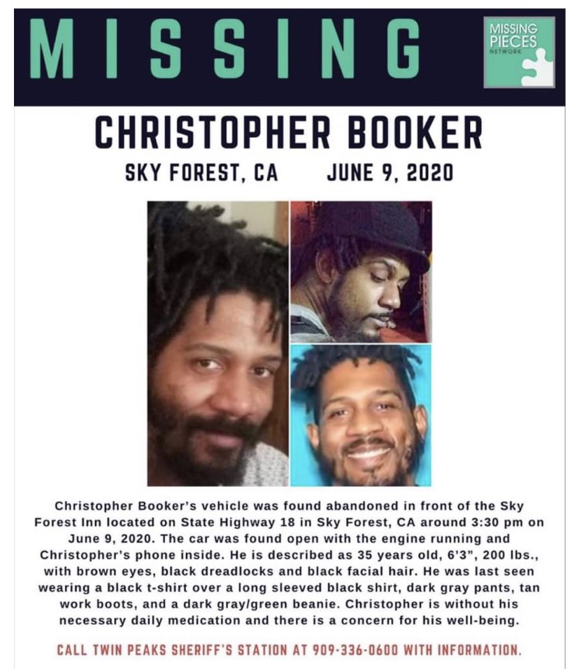 KittyWestMeow's tweet photo. #ChristopherBooker disappeared from his car on hwy 18, Sky Forest Inn, Sky Forest CA around 3:30pm on June 9th. His cell phone and wallet were still in the car with the car running. Twitter, please share, especially to those in San Bernardino County. #findChristopherBooker https://t.co/3kAbNJsbz7