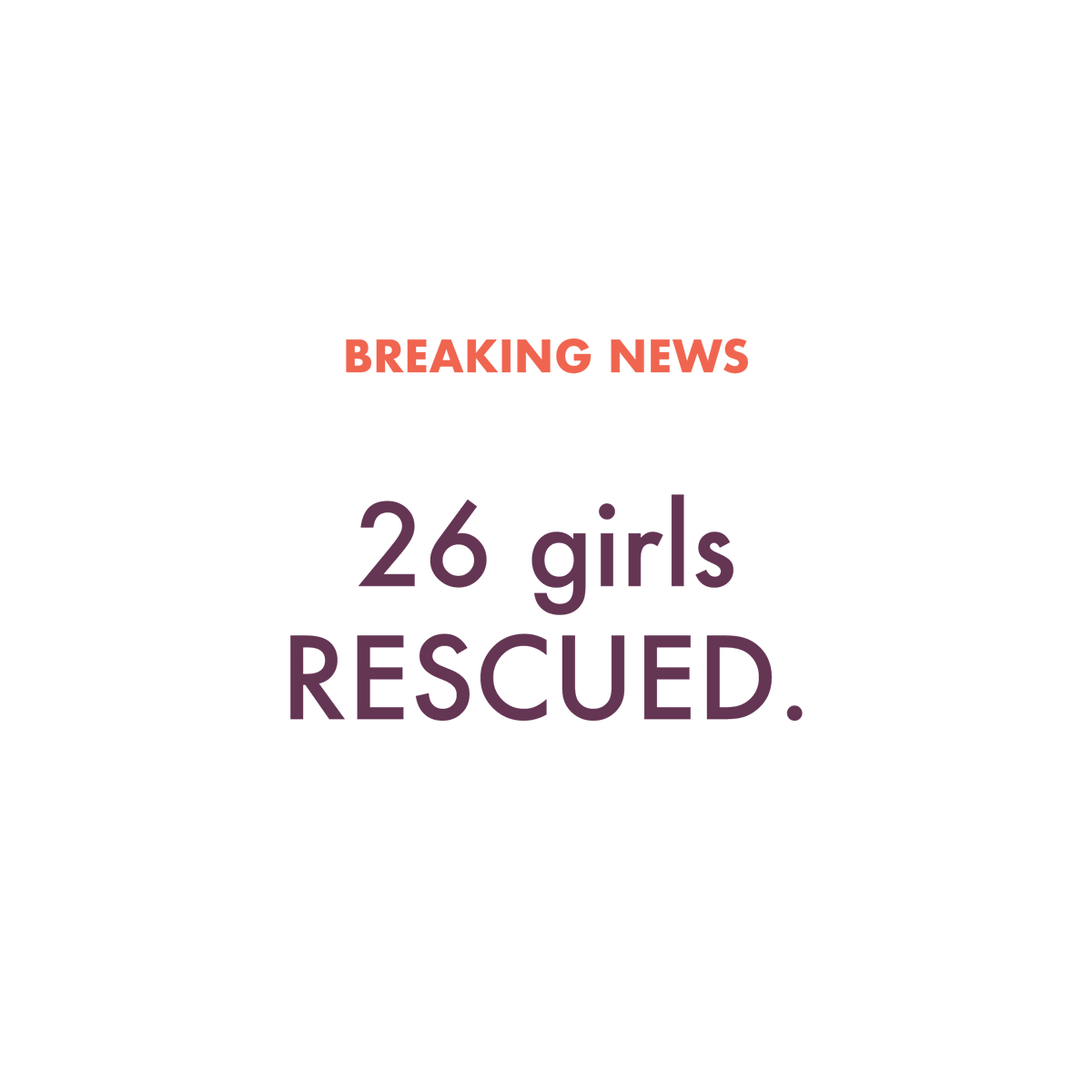invisiblegrlprj's tweet photo. We've been able to rescue 26 girls from dangerous and violent situations just in the last *month and a half.* That's 26 more girls who will grow up in an environment without violence, receive an education, and influence their culture. #EndGendercide https://t.co/JAQJvjFChH https://t.co/OU3Sc0RN9b