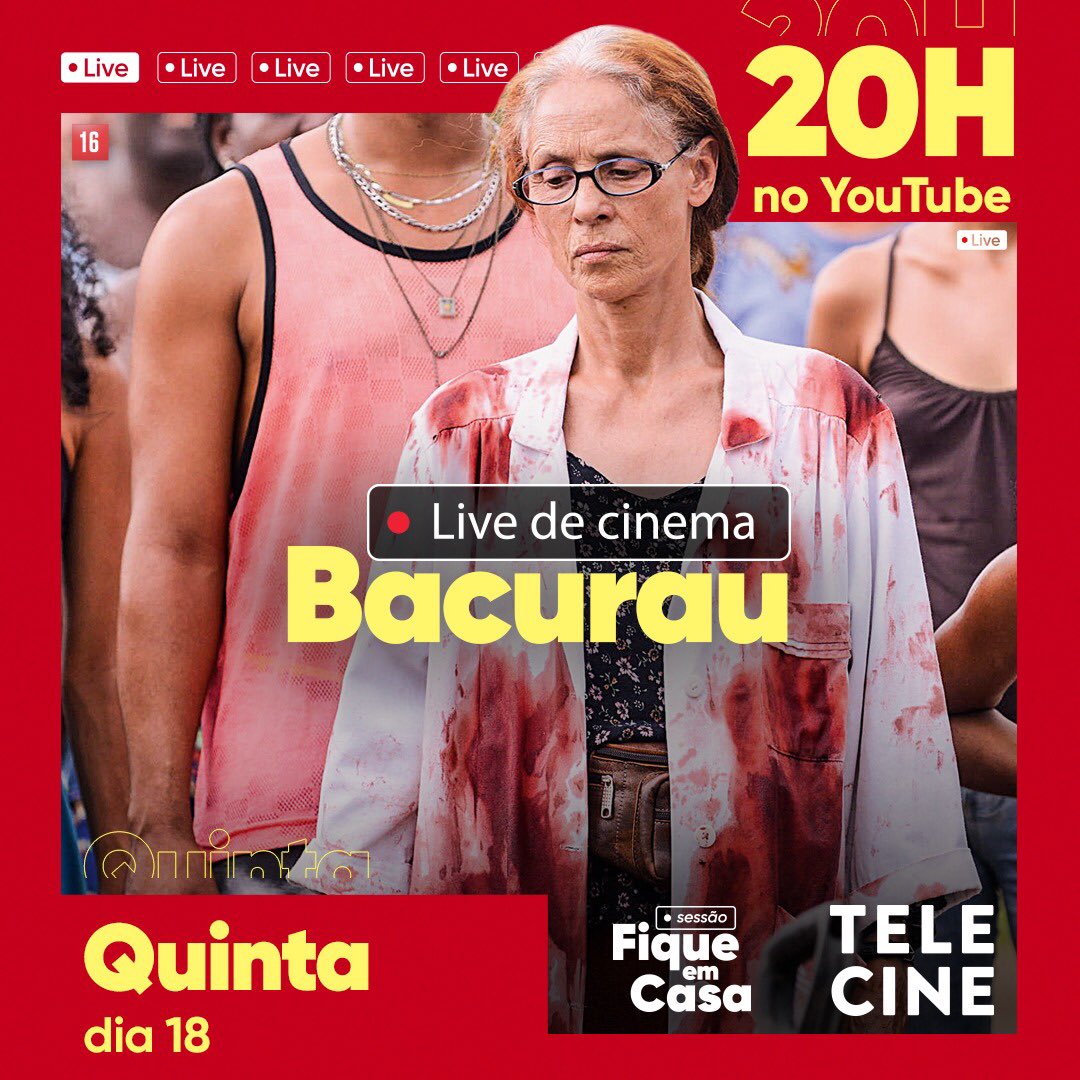 kmendoncafilho's tweet photo. BACURAU passa ⚡️GRÁTIS⚡️Quinta-Feira às 20h no YouTube da @redetelecine (território brasileiro). Sessão especial para o Dia do Cinema Brasileiro. Avisem a quem ainda não viu o filme de seja lá que região do Brasil. Vamos aparecer para dar alô! ✌🏼❤️LINK: https://t.co/RGK3pF0AdH https://t.co/mVhXSFvg6O