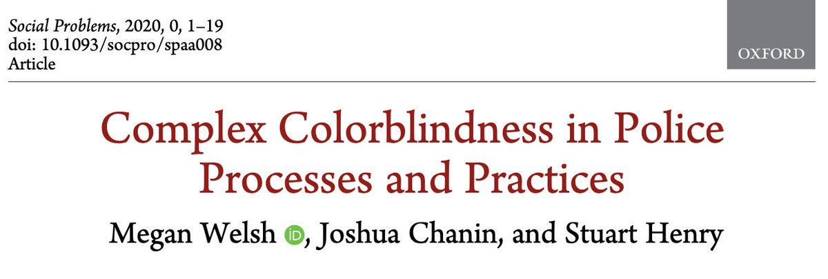 216/ "Despite evidence of racial disparities ... officers described operating under a neutral policy of 'colorblindness.' ... Yet officers' thoughts and actions are based on racialized and, at times, dehumanizing narratives about people and communities of color."