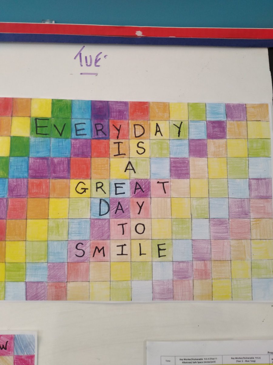 TheDolphinSch's tweet photo. Beautiful artwork created by two of our year 6 children and put up in our staffroom to our brighten day. https://t.co/NNWWazv8xJ