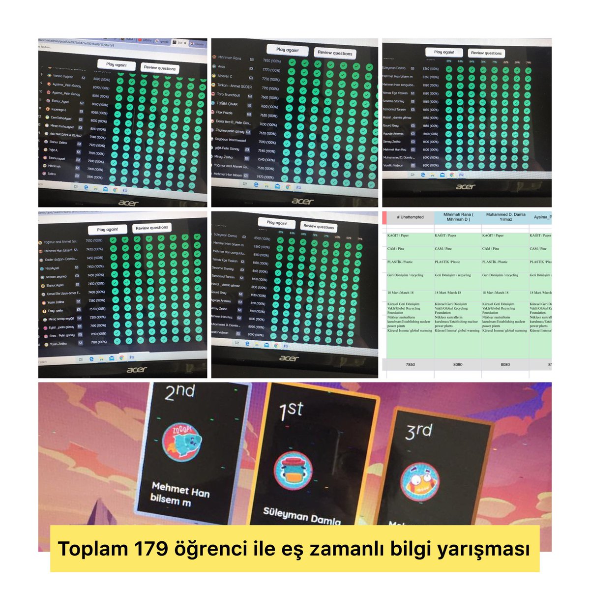 Proje ortakları ile eş zamanlı quizZelihaKılav #etwinning #tretwinning #forahabitableworld #yaşanabilirbirdünyaiçin #iklimdeğişikliği #küreselısınma #geridönüşüm <a href="/tcmeb/">Millî Eğitim Bakanlığı</a> @meb_ailesi2023 <a href="/ziyaselcuk/">Ziya Selçuk</a> <a href="/adnanboyaci/">Adnan BOYACI</a> <a href="/tretwinning/">eTwinning Türkiye</a> <a href="/eTwinningEurope/">eTwinningEurope</a> @il_milli @etwzonguldak <a href="/fatiherdalylmz/">Erdal Yılmaz</a>