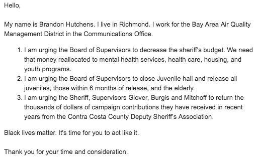 bhhutchens's tweet photo. My statement to @CCCounty Board of Supervisors regarding defunding @CoCoSheriff. Please feel free to adapt and use. https://t.co/mj8CaFv4c3