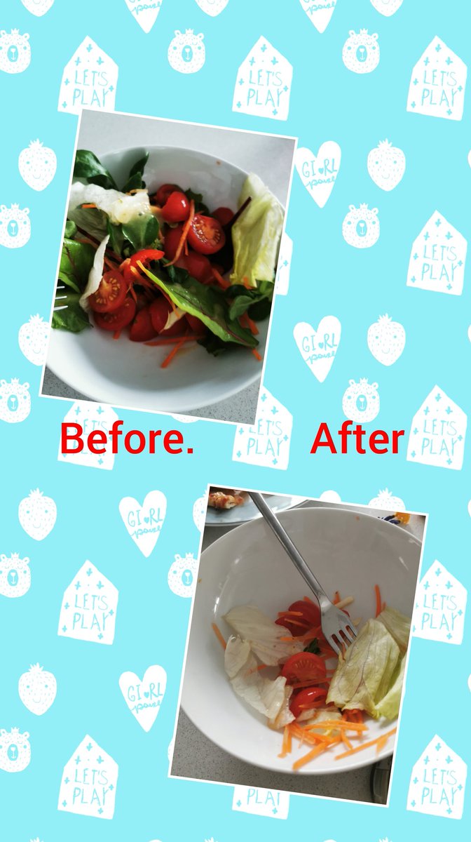 Clarabel_79's tweet photo. Here's my salad before and after, 🥗🥗👀@stbartscey4 https://t.co/8lJ2sLoxEx