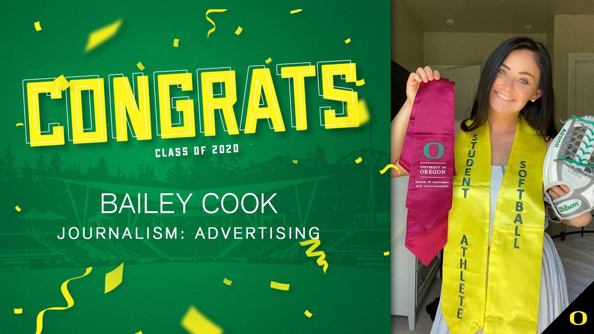 OregonSB's tweet photo. Sending out a huge congrats to @baileyyycook on finishing her degree 🎓! 

Up next, she'll be interning with the WNBA's LA Sparks before pursuing a career in sports broadcasting. #GoDucks https://t.co/jvoHLV1h8b