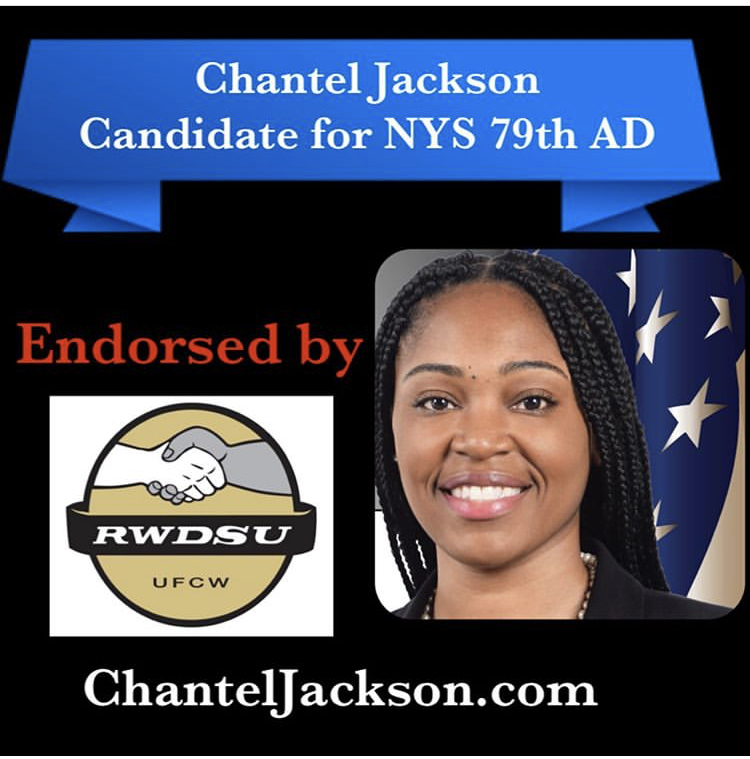 TheRealMilsa's tweet photo. @RWDSU has endorsed @ChantelJ2020 for NYS Assembly District 79. Together they will advocate for safe working conditions, salary protection and upward mobility! 💪🏾✊🏾 #chantel2020 https://t.co/lb87RnS3Me