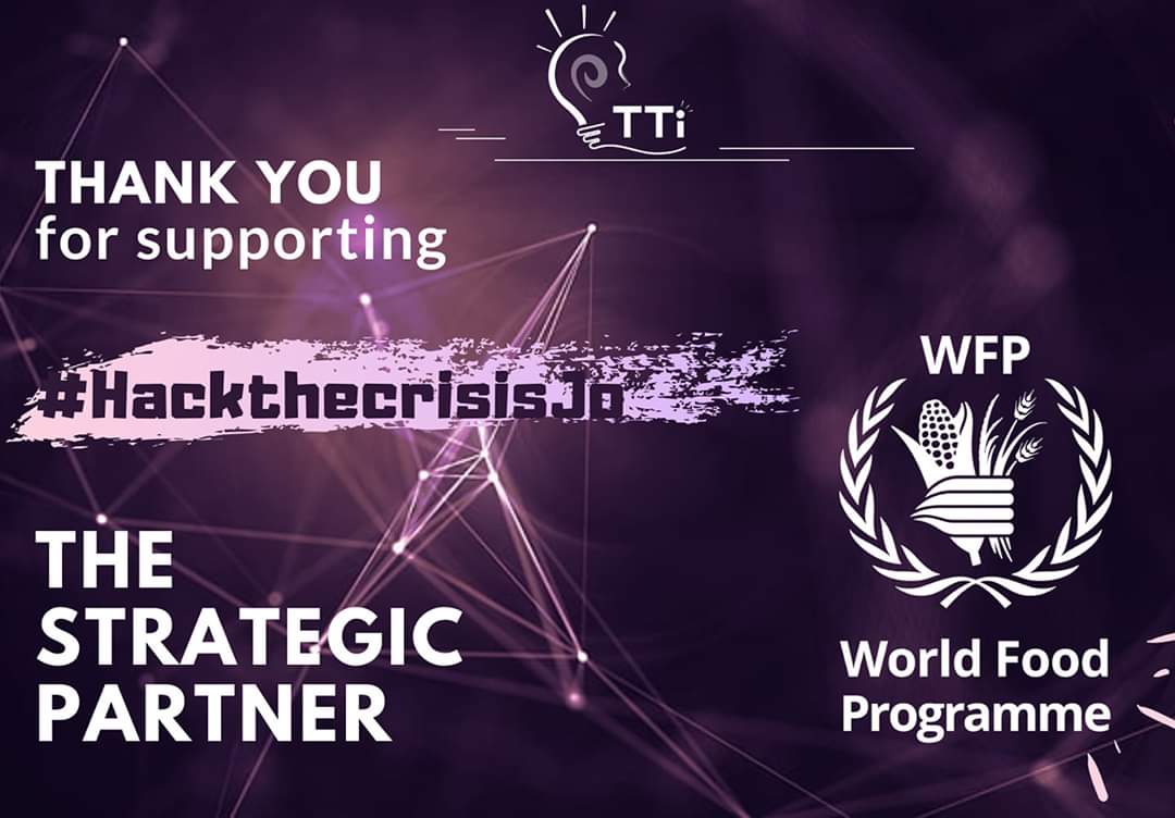 TTInnovation's tweet photo. Many thanks to our strategic partner @WFP_Jordan for supporting the Jordanian version of #TheGlobalHack: #HacktheCrisisJo!
Looking forward to future collaborations to support #entrepreneurs in #Jordan.
#TTi #03incubator #02incubator https://t.co/TUt9oXLv4g