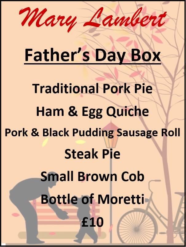 Father’s Day box delivered Saturday £10 plus £2 delivery or free delivery with 2 or more boxes