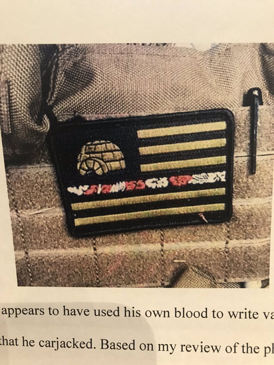 Carrillo has a patch associated with Boogaloo movement on his ballistic vest  @sfchronicle