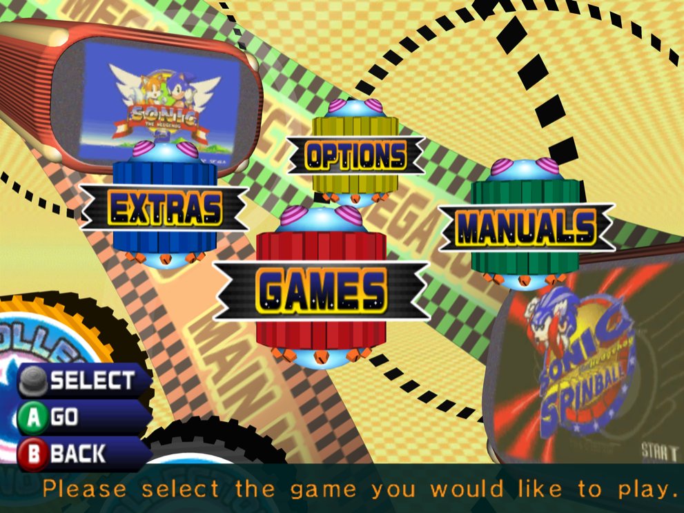 Menus from Sonic Gems Collection & Sonic Mega Collection