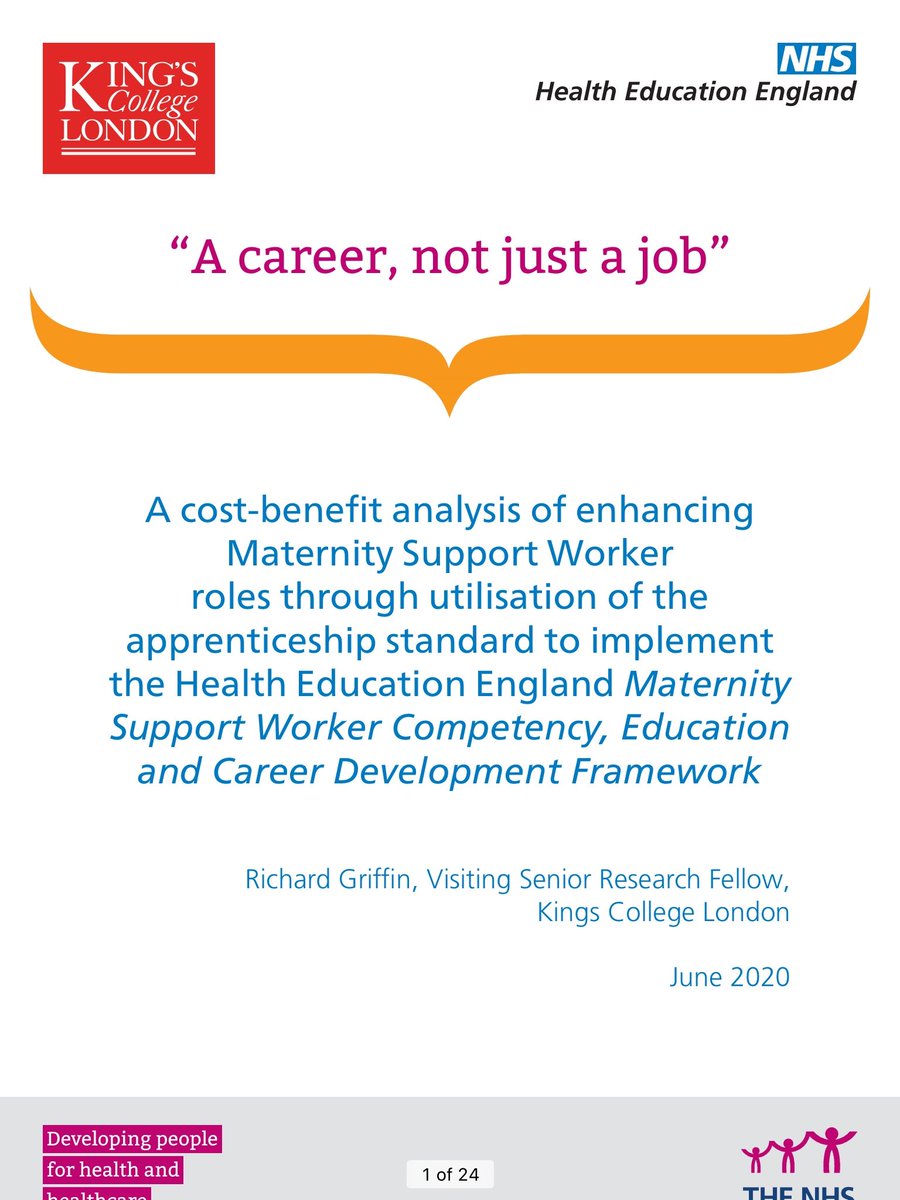 Pleased this had been published by @NHS_HealthEdEng outlining the implementation of the new MSW national competency Framework and level 3 apprenticeship- including return on investment (spoiler: there’s a net gain for employers)
