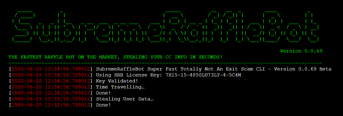 SubremeRaffleBot is an upcoming bot currently in its beta phase, created last week.
Throughout the last 12 years, it's users have had over 1,000,00 Successful Raffle Wins, although the proof of this success is confidential and can't be published.

Like &amp; RT to win a free key!