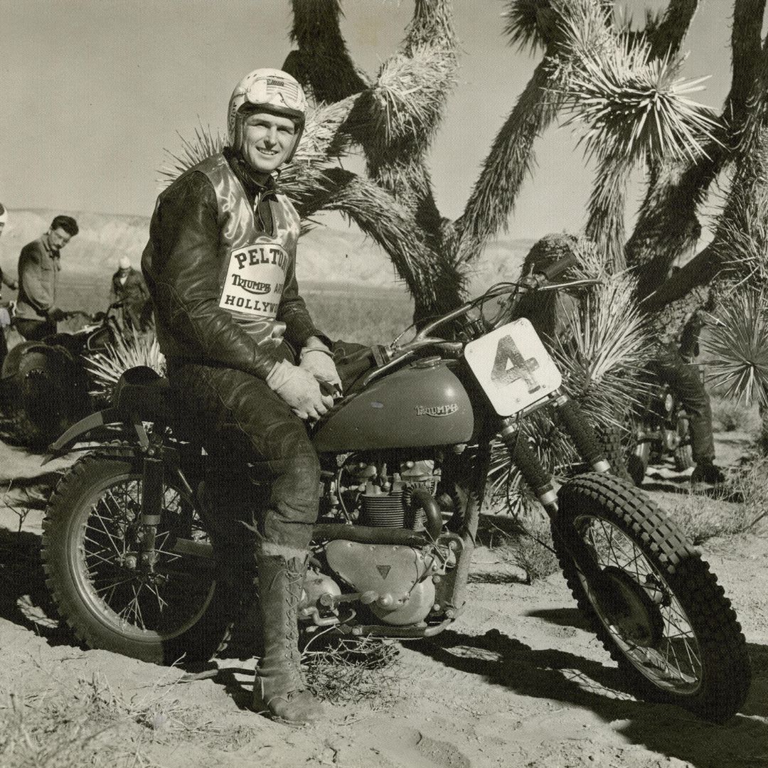 UKTriumph's tweet photo. #BudEkins: From top off-road racer to Hollywood stunt rider and Steve McQueen’s close friend. The fascinating true story behind one of the greatest motorcycling icons ever. 

Discover more https://t.co/DQztomru0X #T100BudEkins #TFestATHome https://t.co/MLiPJW6H3O