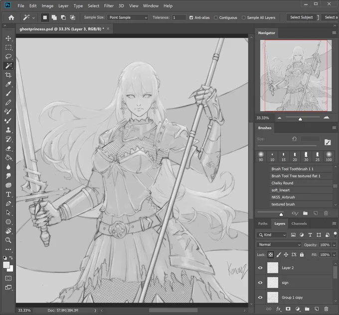 Ghost Princess #wip ! Please send name suggestions! ? Thank you to #HUION (@huionleon_jp) for sending me the KAMVAS 13 to try out ? I will post up my thoughts + speedpaint when i complete this art! #huion創作  (https://t.co/FZiRmmKhN1) 