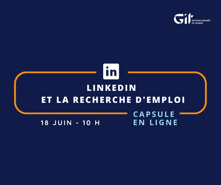 GITQuebec's tweet photo. Vous avez toujours voulu améliorer votre utilisation de LinkedIn? Voilà votre chance! 

Notre prochaine capsule gratuite a lieu dans 2 jours! Participez pour découvrir comment LinkedIn pourrait vous aider à décrocher un emploi.

Inscrivez-vous : https://t.co/smd3U1KBwM https://t.co/D8oah4ET4W