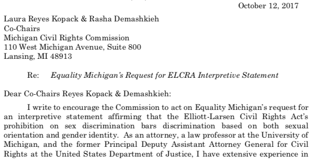 Also, the comment submitted by  @sbagen, former Principal Deputy Assistant Attorney General for Civil Rights at the United States Department of Justice:  https://www.scribd.com/document/465864760/Sam-Bagenstos-ELCRA-Letter 5/18