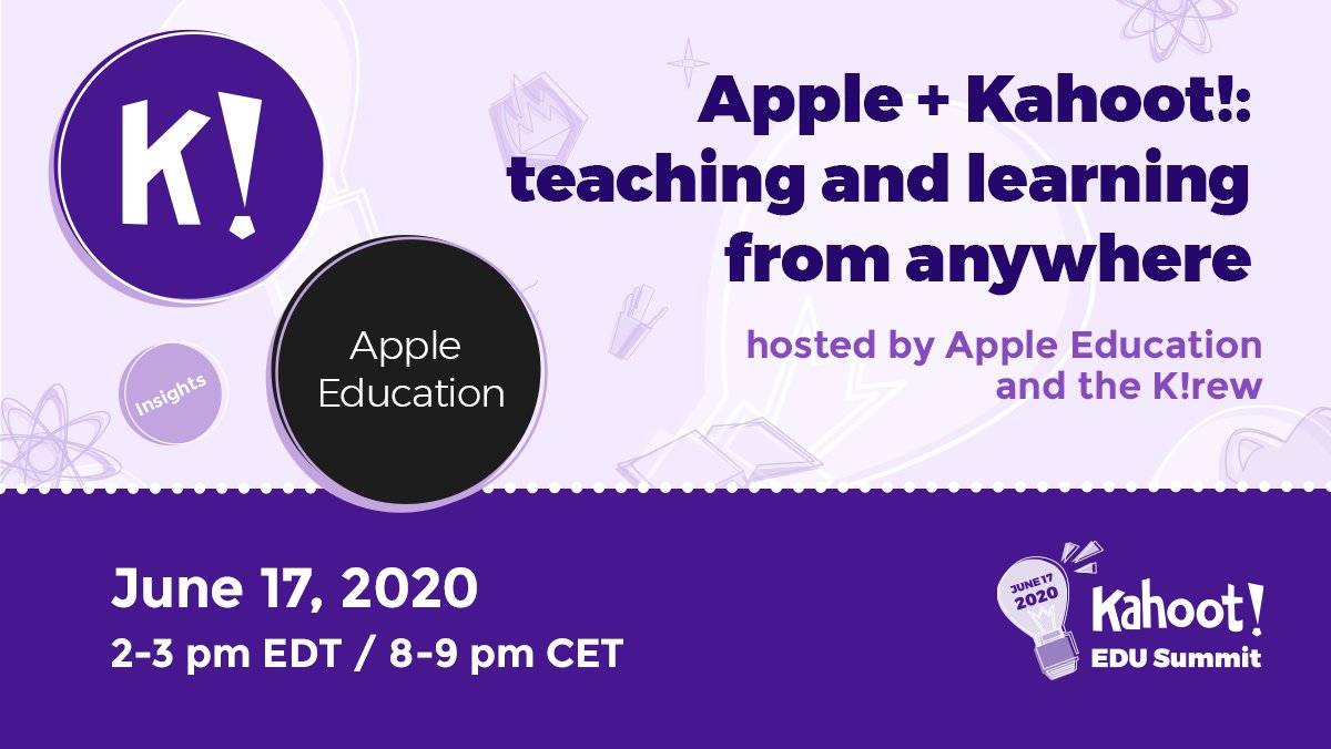 Kahoot! (@kahoot) on Twitter photo 🙌 <a href="/AppleEDU/">Apple Education</a> and the K!rew are hosting a session on teaching and learning from anywhere at the Kahoot! EDU Summit tomorrow! 🍎 💻
Register here ⬇️
bit.ly/2YRInHl
#KahootEDUSummit 🙌 <a href="/AppleEDU/">Apple Education</a> and the K!rew are hosting a session on teaching and learning from anywhere at the Kahoot! EDU Summit tomorrow! 🍎 💻
Register here ⬇️
bit.ly/2YRInHl
#KahootEDUSummit